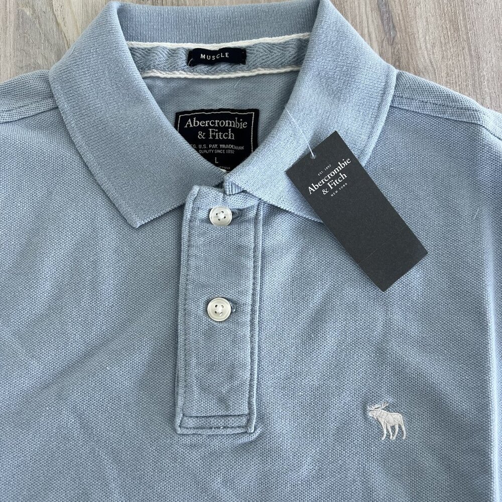 Abercrombie & Fitch Mens Muscle Polo Shirt Slim Fit Short Sleeve Size L